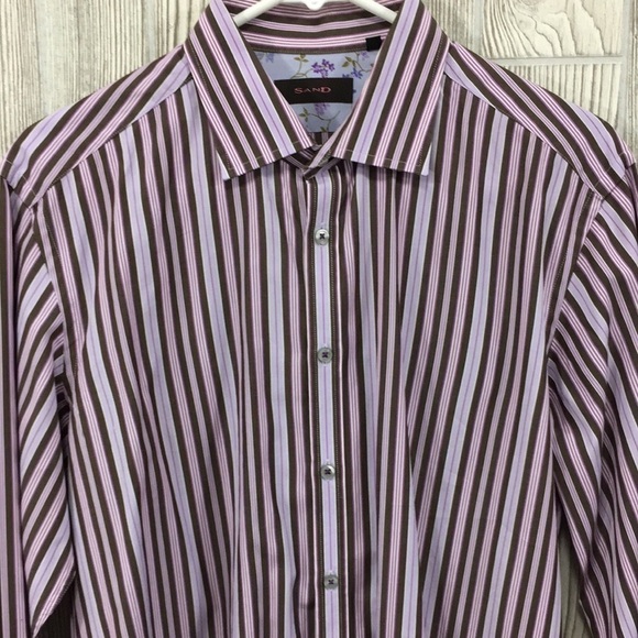 SAND COPENHAGEN Mens Striped Button Down Size 41 (16) Shirt - Picture 4 of 10